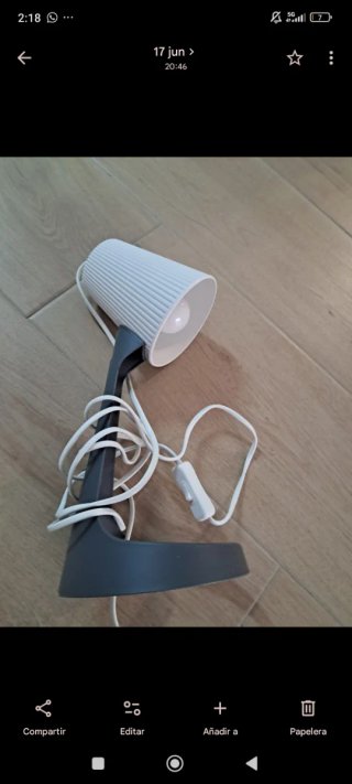 2 Lámparas de Mesa Beige y Gris