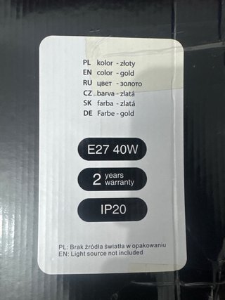 Lámpara Colgante Italux Hilo Dorada E27 Nueva