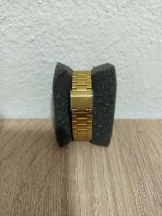 Reloj Casio Dorado Cuadrado Marrón Oscuro