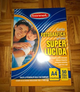 75 Fogli Carta Fotografica Bennet A4 Super Lucida