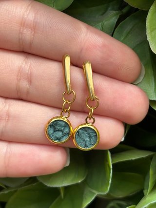 Pendientes baño oro verde