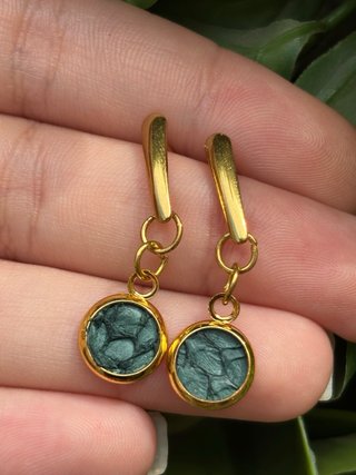 Pendientes baño oro verde