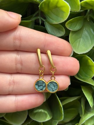 Pendientes baño oro verde