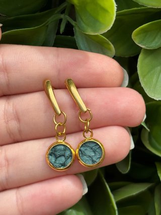 Pendientes baño oro verde