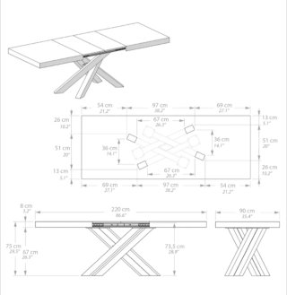 Mesa extensible Mobili Fiver Emma 140/220