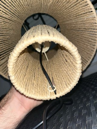 Lámpara De Mesa Artesanal De Cuerdas Beige