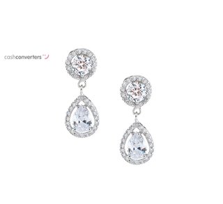 pendientes oro 18k con piedra con circonita