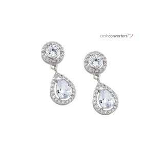 pendientes oro 18k con piedra con circonita
