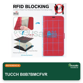 TUCCH Custodia in pelle per iPhone 14 Plus con supporto