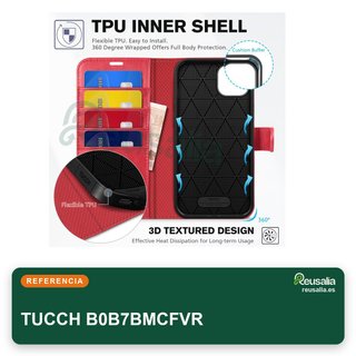 TUCCH Custodia in pelle per iPhone 14 Plus con supporto