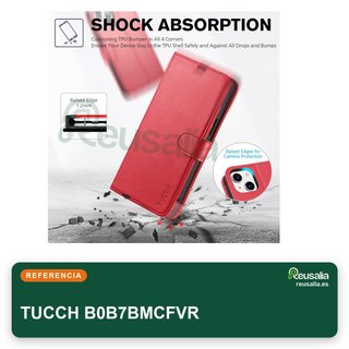 TUCCH Custodia in pelle per iPhone 14 Plus con supporto