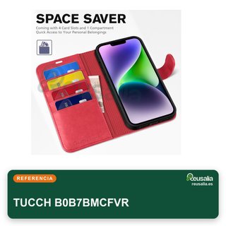 TUCCH Custodia in pelle per iPhone 14 Plus con supporto