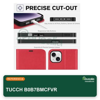 TUCCH Custodia in pelle per iPhone 14 Plus con supporto