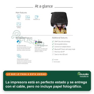 - HP Sprocket impresora portátil fotos