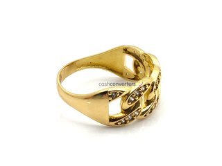 sortija oro 18k con piedra con circonita