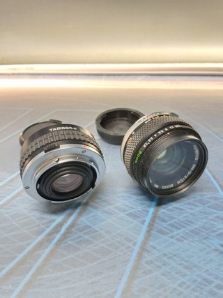 Objetivo olympus 50 mm. + tele converter Tamron-f-buen estado