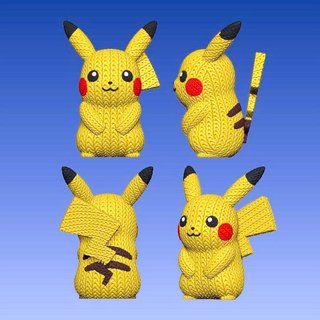 Figura Pikachu 3D Estilo Amigurumi Pokémon