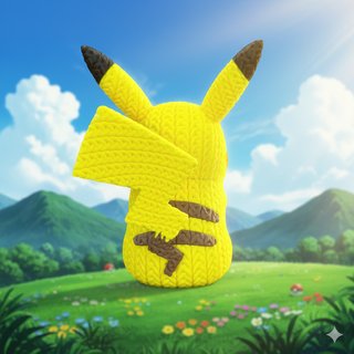 Figura Pikachu 3D Estilo Amigurumi Pokémon