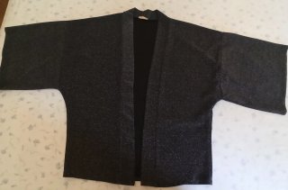 Kimono negro con brillo plateado talla única