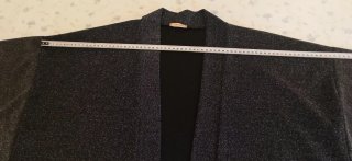 Kimono negro con brillo plateado talla única