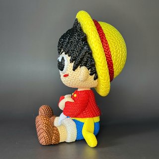 Figura Luffy One Piece 3D Estilo Amigurumi