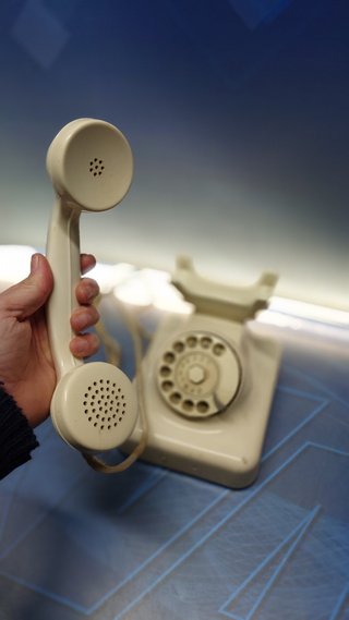 Teléfono Krone 1960 Alemania Baquelita Beige