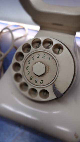 Teléfono Krone 1960 Alemania Baquelita Beige