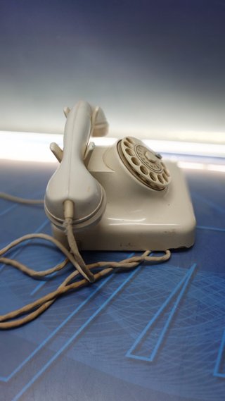 Teléfono Krone 1960 Alemania Baquelita Beige