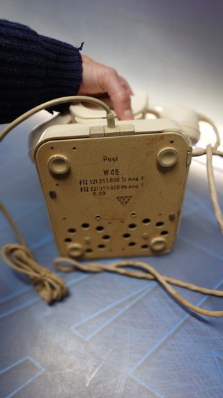 Teléfono Krone 1960 Alemania Baquelita Beige