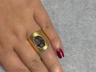 Anillo baño oro marrón