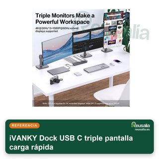 iVANKY Dock USB C triple pantalla carga rápida