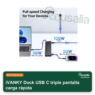 iVANKY Dock USB C triple pantalla carga rápida