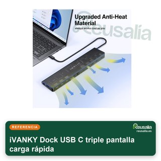 iVANKY Dock USB C triple pantalla carga rápida
