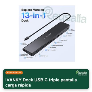 iVANKY Dock USB C triple pantalla carga rápida