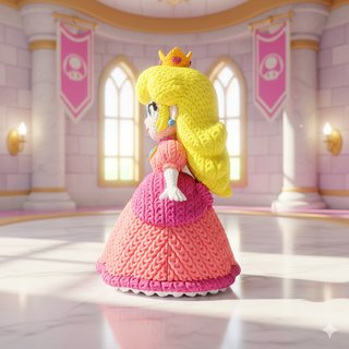 Figura Princesa Peach 3D Estilo Amigurumi