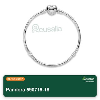 Pandora pulsera plata cierre corazón 18