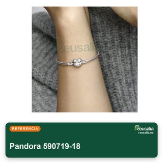 Pandora pulsera plata cierre corazón 18