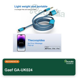 Gaef Cable Lightning 2 en 1 iPhone