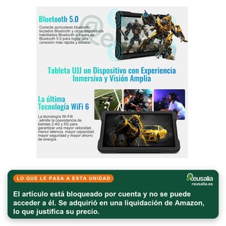 Tablet Android UJJ 30GB Nero 10" per Bambini con