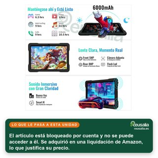 Tablet Android UJJ 30GB Nero 10" per Bambini con