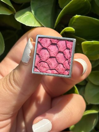 Anillo Plata Cuadrado Rosa