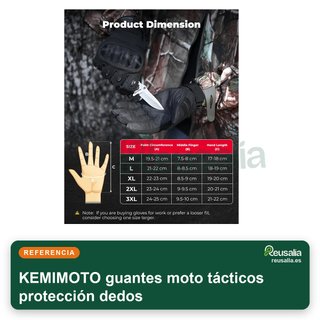 KEMIMOTO guantes moto tácticos protección dedos