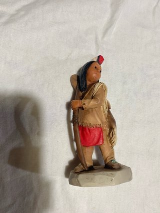 Set 6 statuine nativi americani con capanna