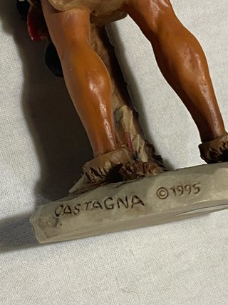 Set 6 statuine nativi americani con capanna