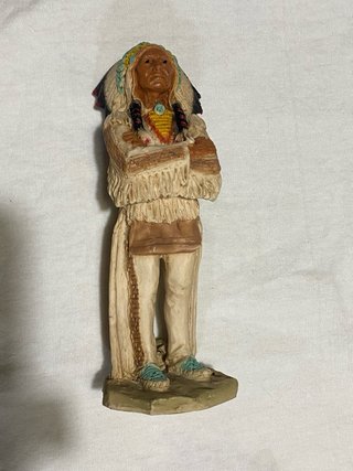Set 6 statuine nativi americani con capanna