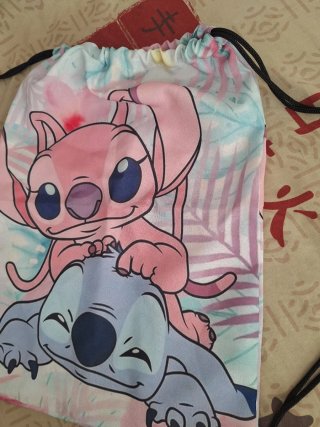 Mochila cordón Stitch y Angel Disney