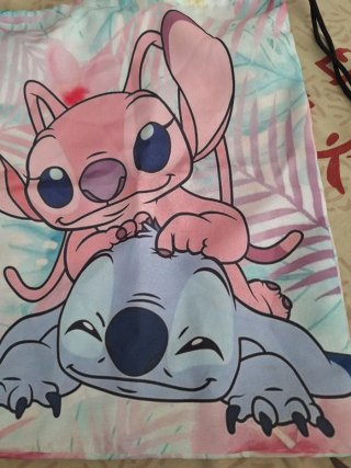 Mochila cordón Stitch y Angel Disney