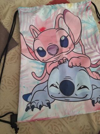 Mochila cordón Stitch y Angel Disney