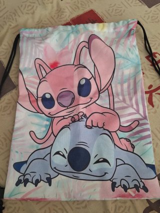 Mochila cordón Stitch y Angel Disney