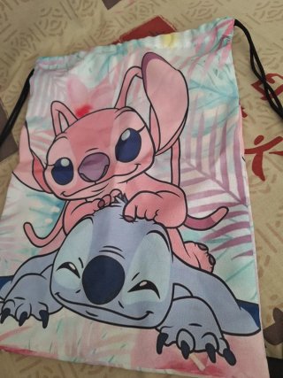 Mochila cordón Stitch y Angel Disney